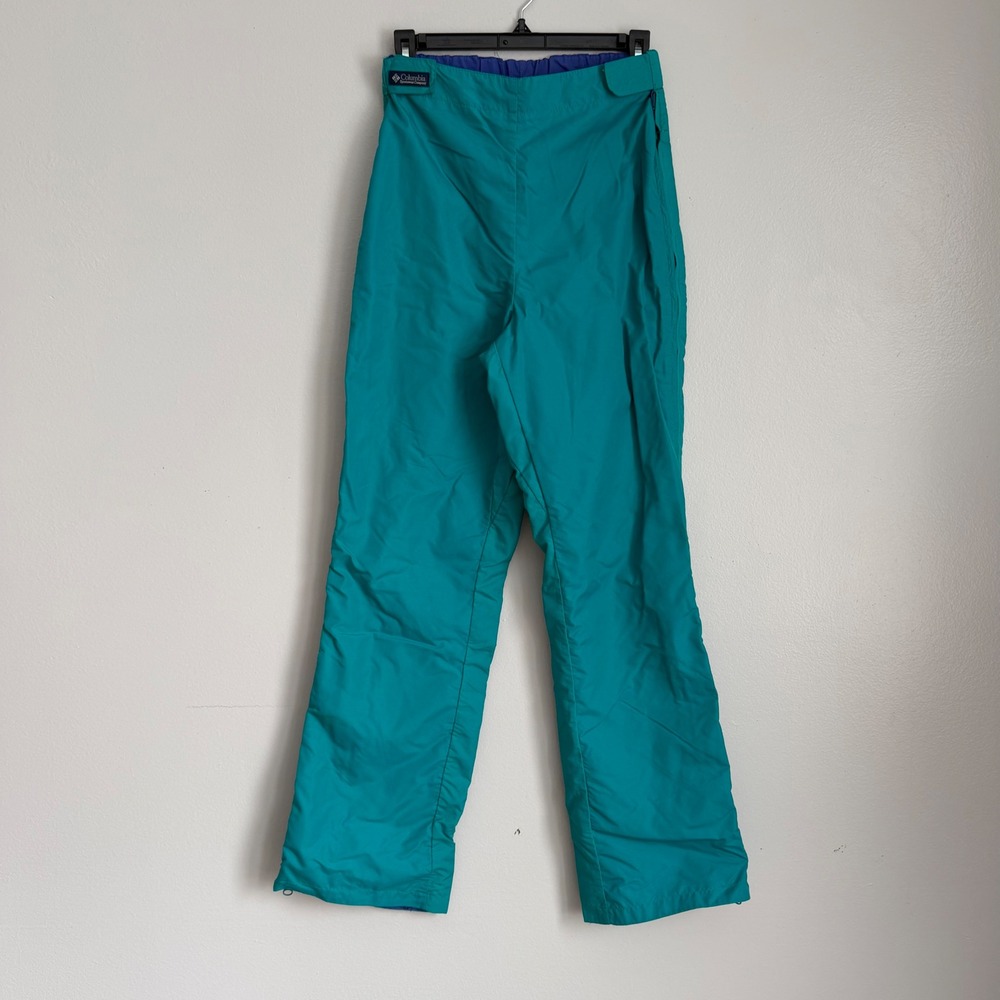Vintage Columbia Reversible Snow Pants Teal Purple Full Zip Ski Pants S